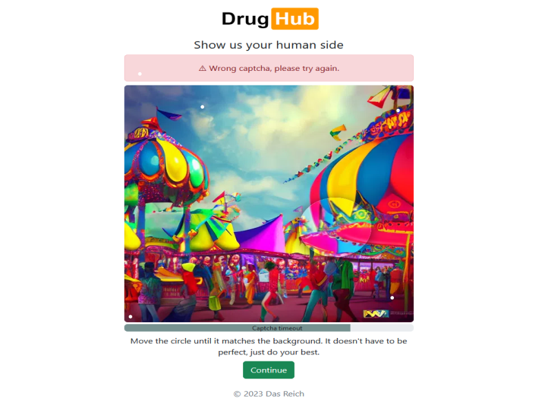DrugHub Market access screen showing Tor login interface